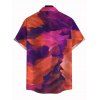 Men's Vintage Shirt Ink Painting Tie Dye Print Button Up Long Sleeve Shirt - Concorde 5XL