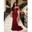 Elegant Party Dress Off the Shoulder Sash Solid Color Bodycon Maxi Evening Gown - Rouge Vineux M | US 6