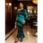 Elegant Dress Ombre Striped Print Mesh Skew Neck Long Sleeve Bodycon Dress - Noir XL | US 12