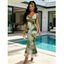 Vintage Party Dress Ink Painting Tie Dye Print Crisscross Mermaid Bodycon Dress - Concorde XXL | US 14