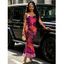 Vintage Party Dress Ink Painting Tie Dye Print Crisscross Mermaid Bodycon Dress - Vert Armée M | US 6