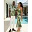 Vintage Couple Outfit Ink Painting Tie Dye Print Crisscross Mermaid Bodycon Dress and Shirt Set - Concorde S | US 4