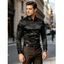 Men's Party Dress Shiny Solid Color Long Sleeve Button Up Satin Shirt - Noir M