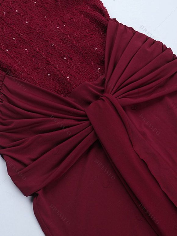 Party Couple Outfit Off the Shoulder Sash Solid Color Bodycon Maxi Dress and Satin Shirt Set - multicolor S | US 4