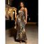 Vacation Dress Mixed Leopard Tiger Patchwork Print Bodycon Mermaid Maxi Dress - Brun L | US 8-10