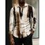 Men's Winter Shirt Art Graffiti Ink Wash Print Button Up Long Sleeve Shirt - Brun M