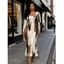 Elegant Dress Art Graffiti Ink Wash Print Scoop Neck Long Sleeve Bodycon Dress - Brun M | US 6