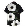 Men's Casual Shirt Vintage Floral Print Button Up Shirt - Noir 5XL