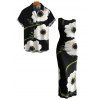 Vintage Couple Outfit Floral Print Mesh Panel Bodycon Maxi Dress and Short Sleeve Shirt Set - Noir S | US 4