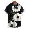 Vintage Couple Outfit Floral Print Mesh Panel Bodycon Maxi Dress and Short Sleeve Shirt Set - Noir S | US 4
