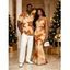 Hawaiian Vacation Couple Outfit Lily Floral Print Crisscross Ruched Mesh Bodycon Dress and Short Sleeve Shirt Set - Turquoise Foncée S | US 4