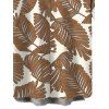 Men's Beach Vacation Shirt Tropical Palm Leaf Print Button Up Shirt - café XL