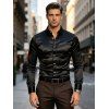 Party Couple Outfit Lace Off Shoulder Long Sleeve Slim Fit Maxi Dress and Long Sleeve Satin Shirt Set - Noir S | US 4