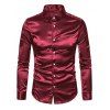 Cocktail Couple Outfit Solid Color Plunging Neck Metal Decor Bodycon Dress and Long Sleeve Shirt Set - Rouge Vineux S | US 4