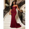 Party Couple Outfit Off the Shoulder Sash Solid Color Bodycon Maxi Dress and Satin Shirt Set - multicolor S | US 4