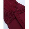 Party Couple Outfit Off the Shoulder Sash Solid Color Bodycon Maxi Dress and Satin Shirt Set - multicolor S | US 4