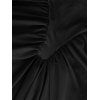 Party Couple Outfit Solid Color Waist Cinched Ruched Bodycon Chiffon Dress and Satin Shirt Set - multicolor S | US 4