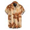 Men's Hawaiian Vacation Shirt Lily Floral Print Button Up Shirt - café lumière 5XL