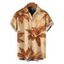 Men's Hawaiian Vacation Shirt Lily Floral Print Button Up Shirt - café lumière 5XL