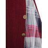 Robe Moulante Asymétrique Jointive à Carreaux Boutonnée à Epaule Dénudée - Rouge foncé XL | US 12