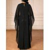 Elegant Party Dress Shinny Shawl Sleeveless Evening Slim Long Dress - Noir L | US 8-10