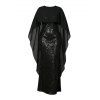 Elegant Party Dress Shinny Shawl Sleeveless Evening Slim Long Dress - Noir L | US 8-10