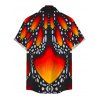 Vintage Couple Outfit Colorblock Butterfly Wing Print Ruched Bust Mini Dress and Shirt Set - Orange vif S | US 4