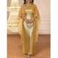 Elegant Party Dress Shinny Shawl Sleeveless Evening Slim Long Dress - Rose XXL | US 14