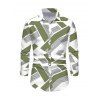Vintage Couple Outfit Solid Color Multi-pockets Spaghetti Strap Jumpsuit and Geometric Striped Print Shirt Set - Vert clair S | US 4