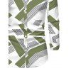 Men's Casual Shirt Colorblock Geometric Striped Print Button Up Long Sleeve Shirt - Vert clair 5XL