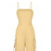 Solid Color Cargo Jumpsuit Multi-pockets Spaghetti Strap Casual Jumpsuit - café lumière S | US 4