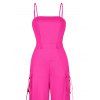 Solid Color Cargo Jumpsuit Multi-pockets Spaghetti Strap Casual Jumpsuit - Rose Vif XL | US 12