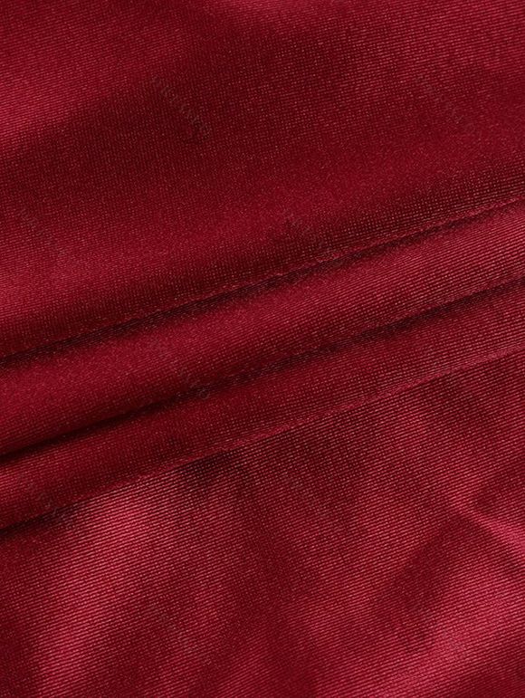 Cocktail Dress Solid Color Ruched Bodycon Spaghetti Strap Party Dress - Rouge Vineux L | US 8-10