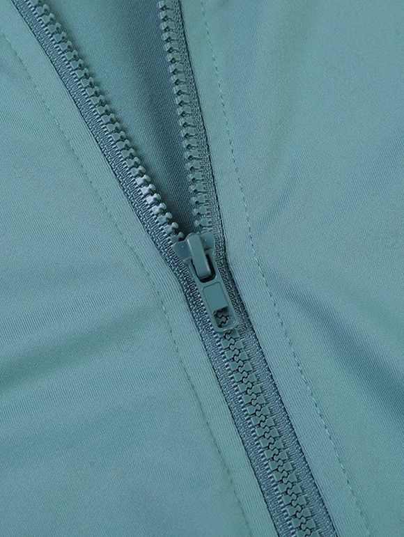Athletic Women Outfit Cropped Zip Up Cardigan and High Waist Flare Pants Set - Vert clair L | US 8-10