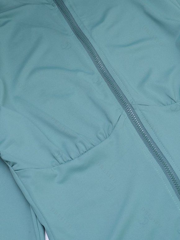 Athletic Women Outfit Cropped Zip Up Cardigan and High Waist Flare Pants Set - Vert clair L | US 8-10