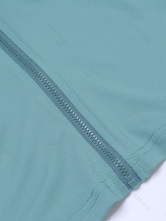 Athletic Women Outfit Cropped Zip Up Cardigan and High Waist Flare Pants Set - Vert clair L | US 8-10