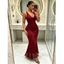 Cocktail Party Dress Solid Color Flocked Flower Mesh Plunging Neck Bodycon Midi Dress - Rouge Vineux S | US 4