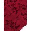 Cocktail Party Dress Solid Color Flocked Flower Mesh Plunging Neck Bodycon Midi Dress - Rouge Vineux XL | US 12
