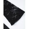 Party Dress Floral Lace Panel Cut Out Long Sleeve Slim Slit Bodycon Dress - Noir S | US 4