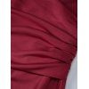 Elegant Party Dress Solid Color Square Neck Satin Panel Bodycon Maxi Dress - Rouge Vineux L | US 8-10