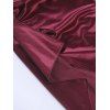 Burgundy Evening Dress Solid Color Ruched Off the Shoulder High Slit Party Satin Dress - Rouge Vineux S | US 4