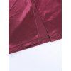 Burgundy Evening Dress Solid Color Ruched Off the Shoulder High Slit Party Satin Dress - Rouge Vineux L | US 8-10
