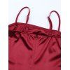 Cocktail Dress Solid Color Ruched Bodycon Spaghetti Strap Party Dress - Rouge Vineux L | US 8-10