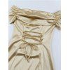 Elegant Party Dress Off the Shoulder Ruched Solid Color Bodycon Dress - Jaune clair L | US 8-10