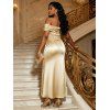 Elegant Party Dress Off the Shoulder Ruched Solid Color Bodycon Dress - Jaune clair L | US 8-10