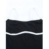 Colorblock Spaghetti Strap Bodysuit Romper Slim Active Romper Casual Workout Romper - Noir L | US 8-10
