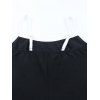 Colorblock Spaghetti Strap Bodysuit Romper Slim Active Romper Casual Workout Romper - Noir L | US 8-10