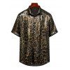 Men's Vintage Vacation Shirt Leopard Print Button Up Shirt - Rouge Vineux S