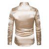 Elegant Party Couple Outfit Off the Shoulder Ruched Solid Color Bodycon Dress and Long Sleeve Shirt Set - Champagne S | US 4