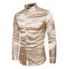 Elegant Party Couple Outfit Off the Shoulder Ruched Solid Color Bodycon Dress and Long Sleeve Shirt Set - Champagne S | US 4